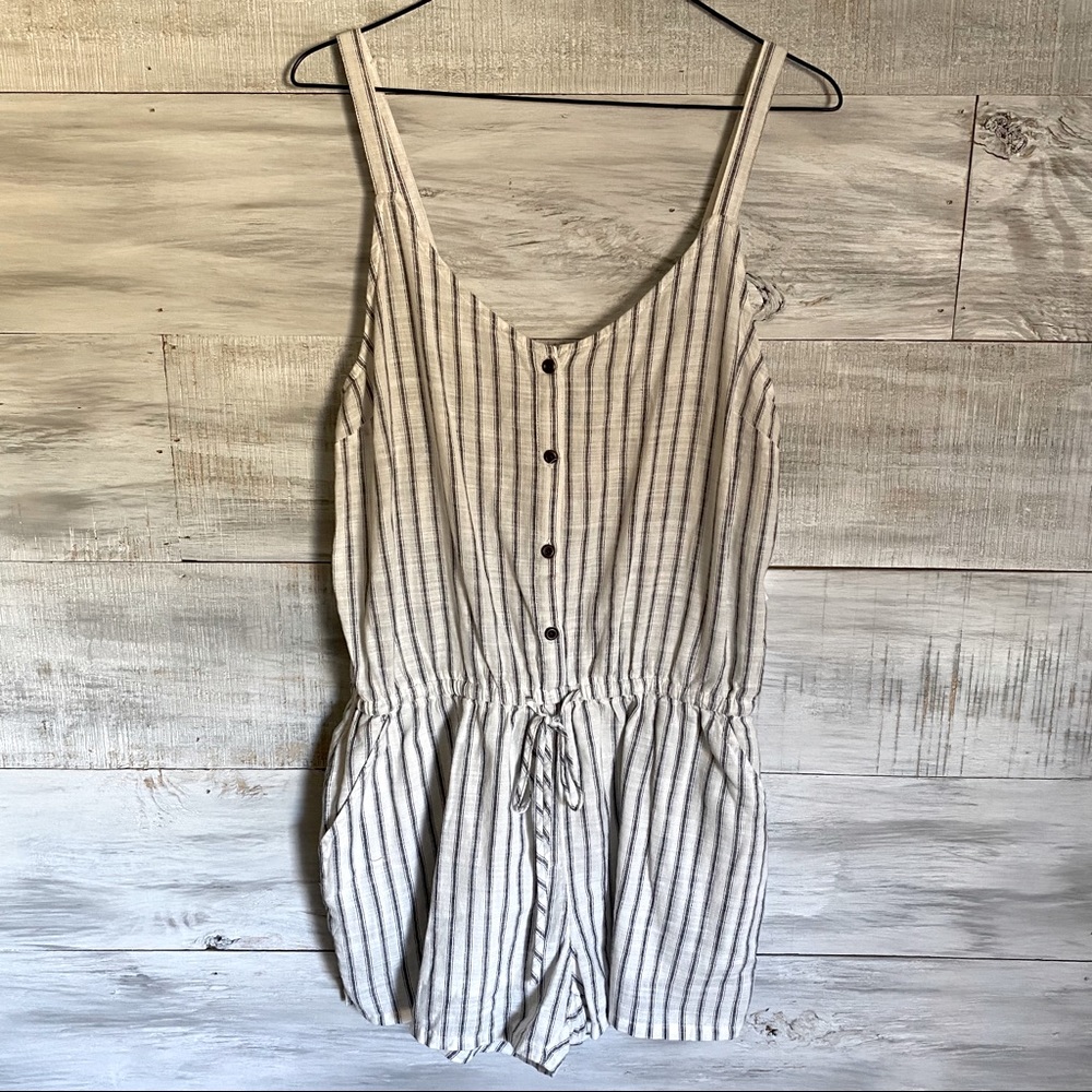 Old Navy Blue and White Striped Romper. NWT.